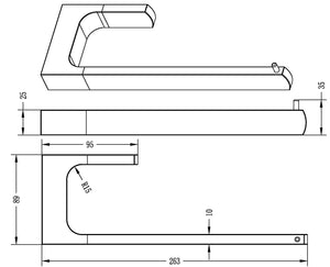 INSPIRE TARAN TOWEL BAR MATTE BLACK 263MM