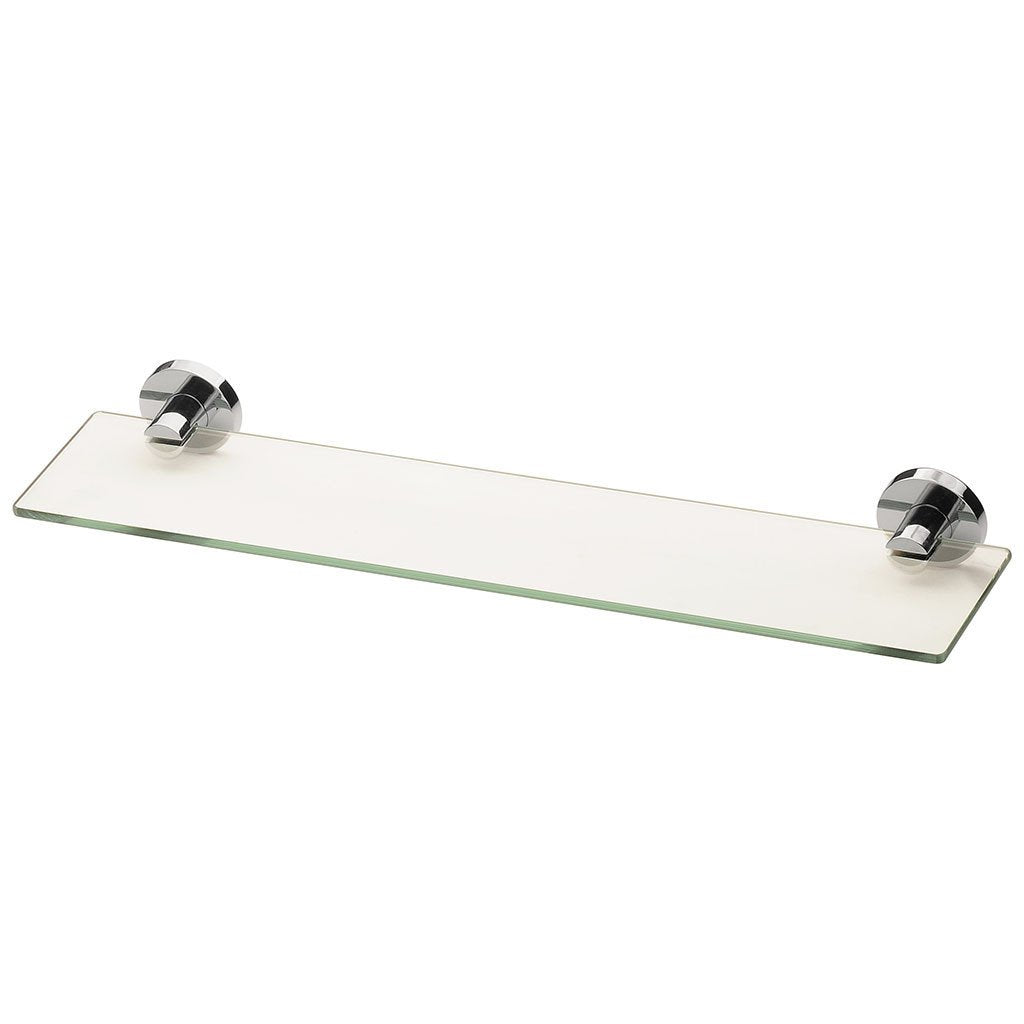 PHOENIX RADII GLASS SHELF ROUND PLATE CHROME 500MM