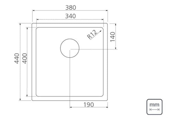 LINSOL QUADRUM STAINLESS STEEL SINK SCOTH BRITE 27L, 32L, 36L, 40L and 66L