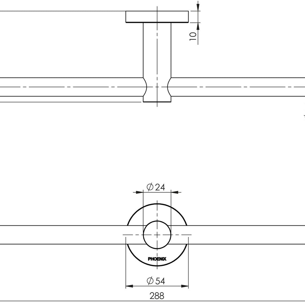 PHOENIX RADII DOUBLE TOILET ROLL HOLDER ROUND PLATE CHROME 288MM