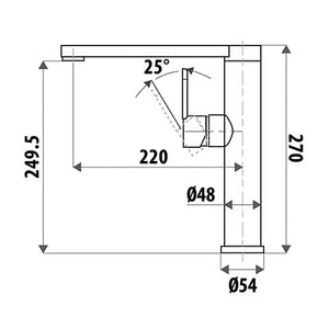 LINKWARE ELLE STAINLESS STEEL NOBLE SINK MIXER 270MM CHROME