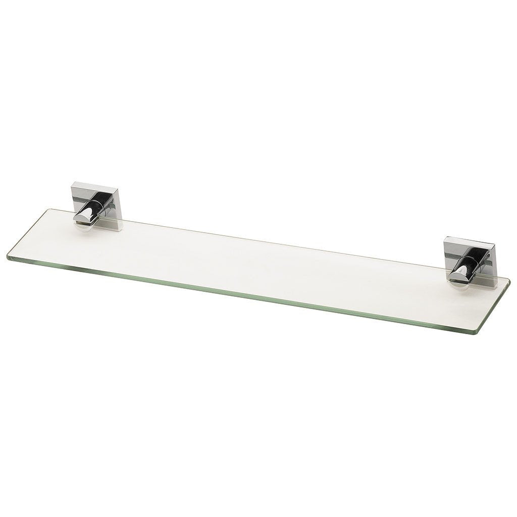 PHOENIX RADII GLASS SHELF SQUARE PLATE CHROME 500MM