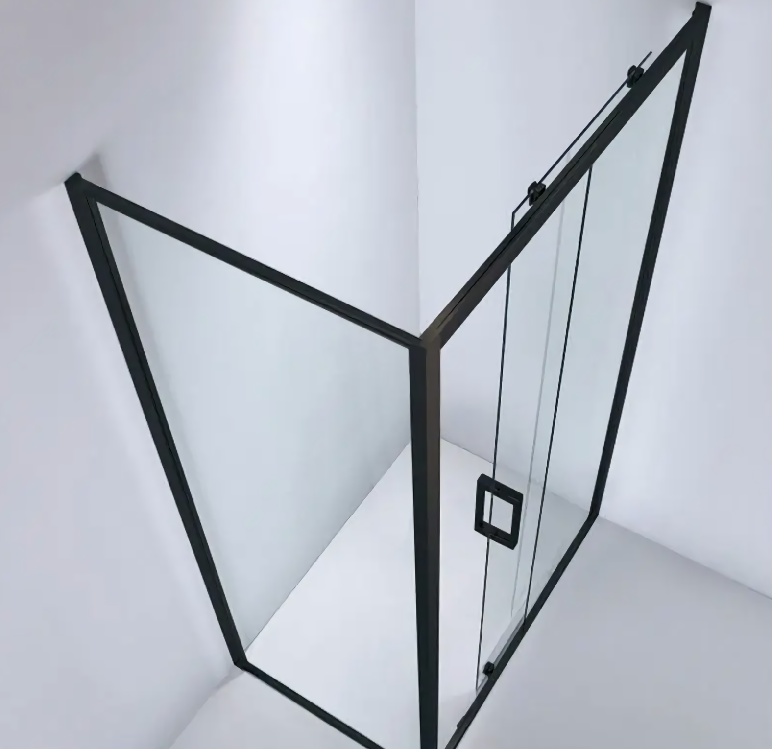 COVEY SEMI-FRAMELESS SLIDING DOOR MATTE BLACK
