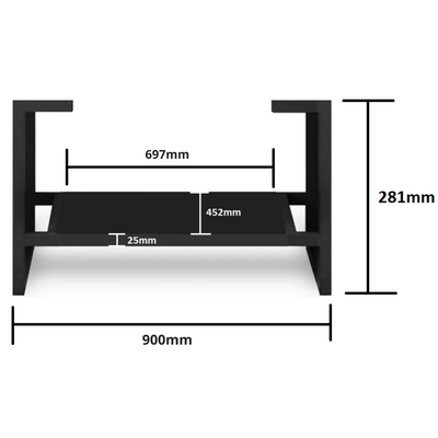 INFINITY KINGO VANITY LEGS MATTE BLACK 900MM