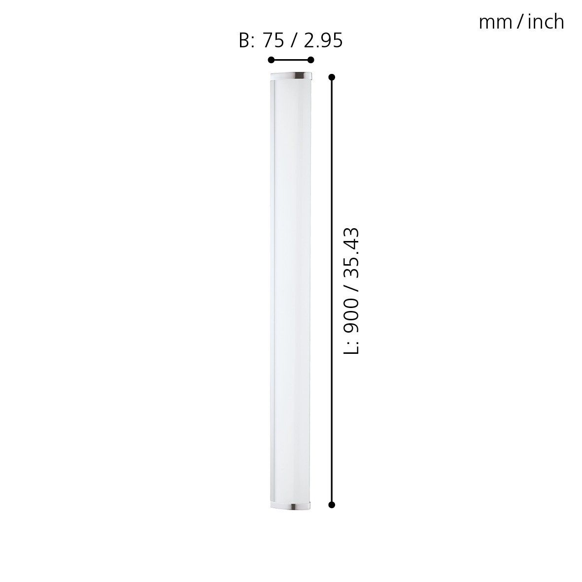 EGLO GITA 2 LED WALL LIGHT CHROME 900MM