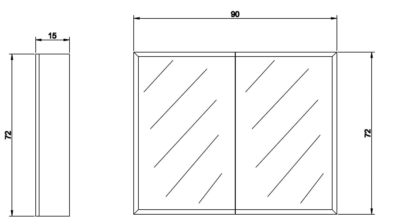 POSEIDON MBSV MIRROR CABINET (AVAILABLE IN 600MM, 750MM AND 900MM)