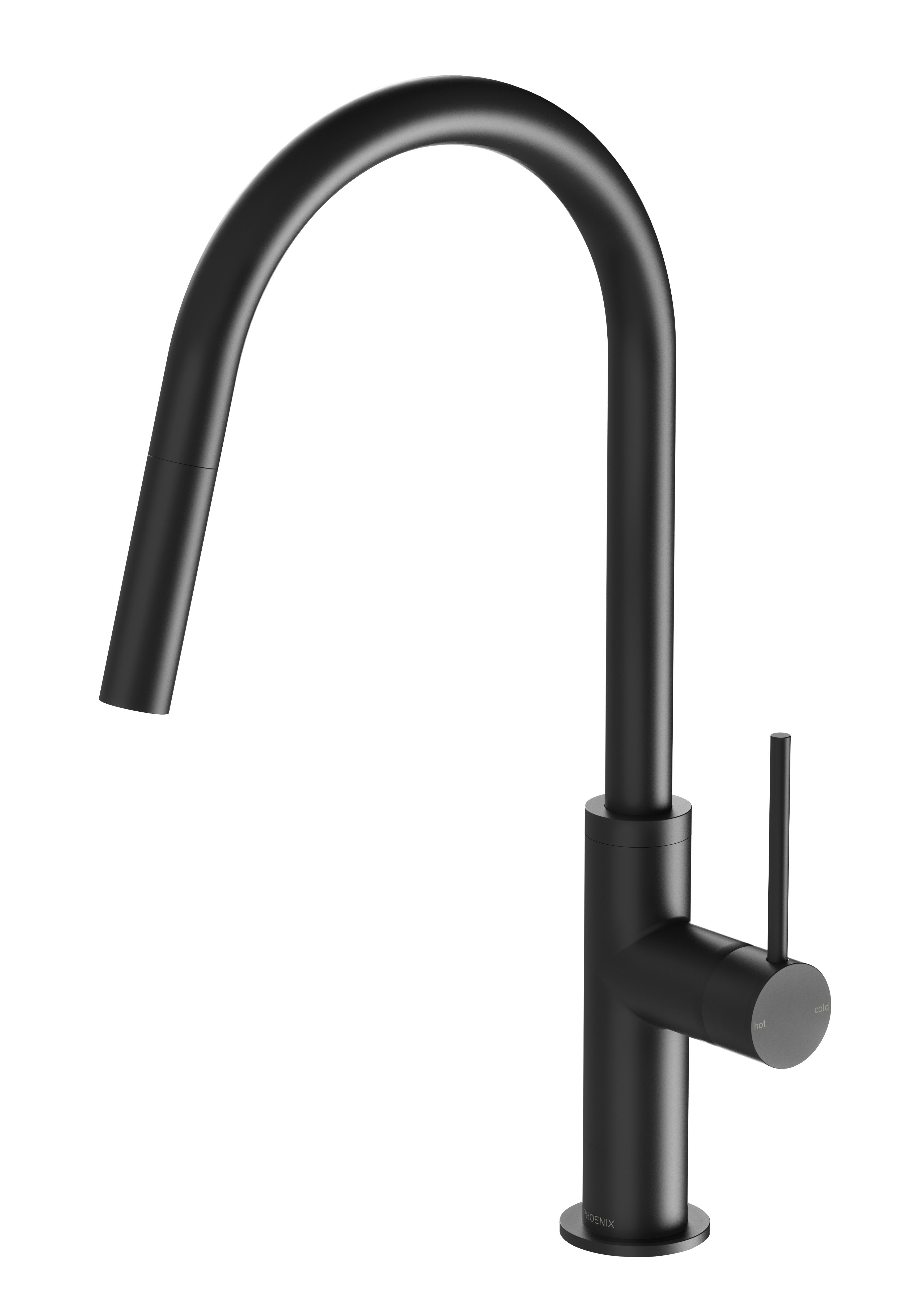 PHOENIX VIVID SLIMLINE LEAD FREE PULL OUT SINK MIXER 397MM MATTE BLACK
