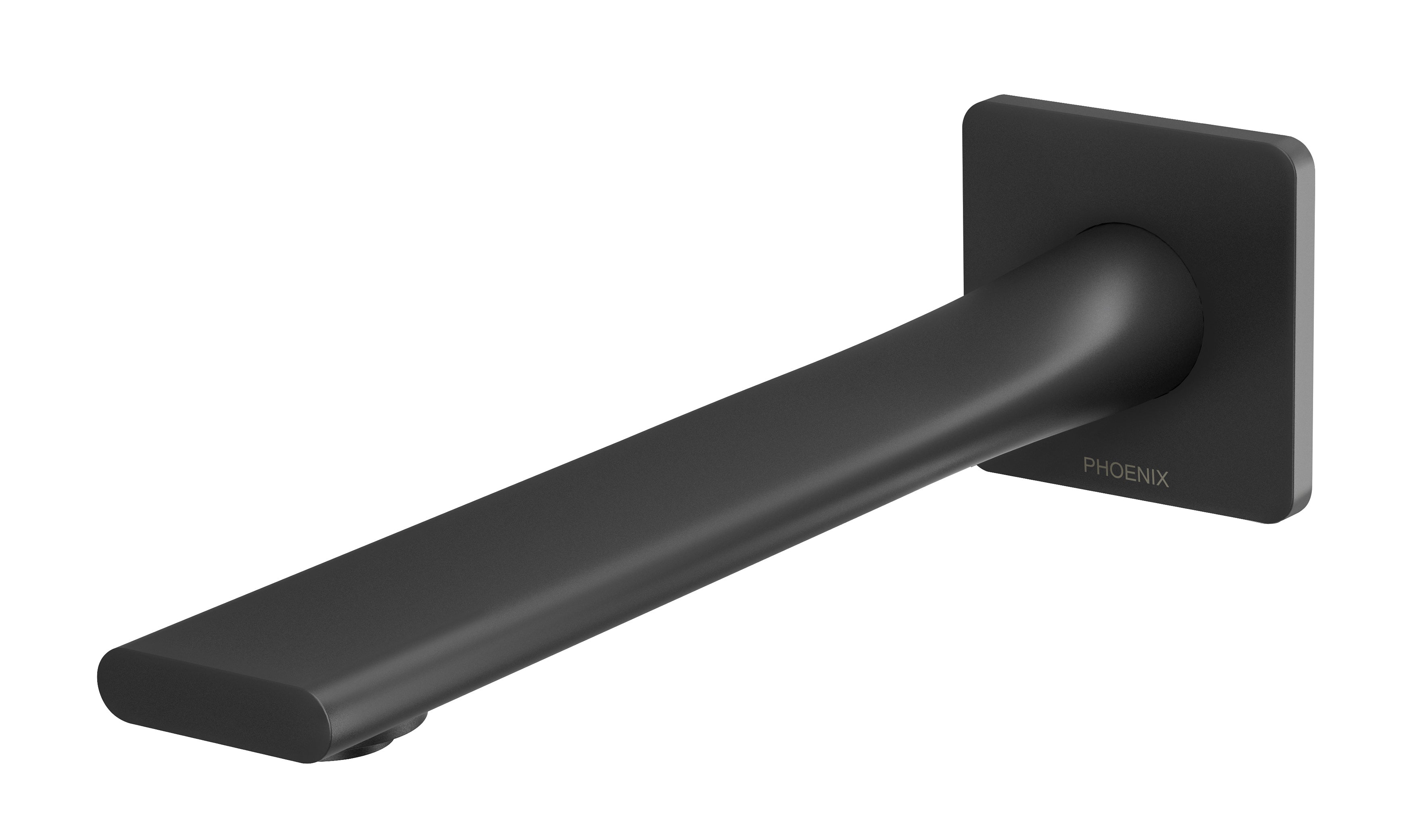 PHOENIX TEEL WALL BATH OUTLET 200MM MATTE BLACK
