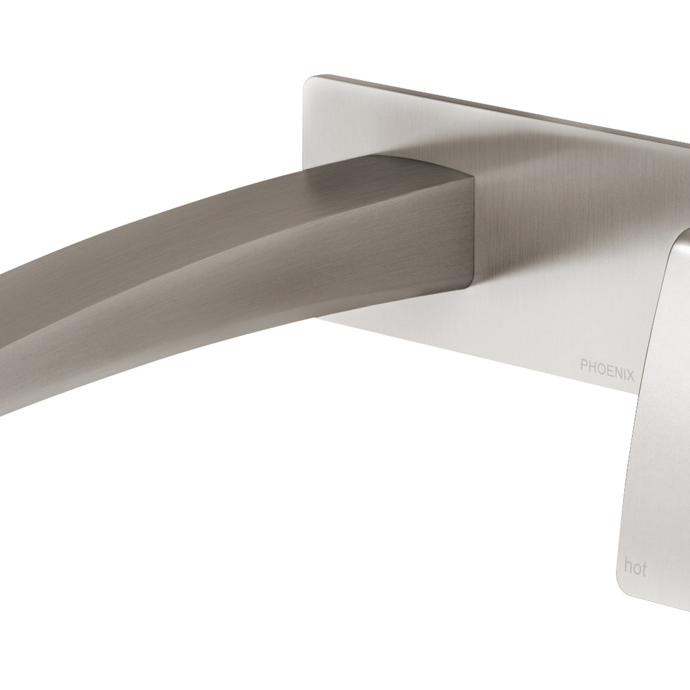 PHOENIX RUSH WALL BATH MIXER SET 180MM BRUSHED NICKEL
