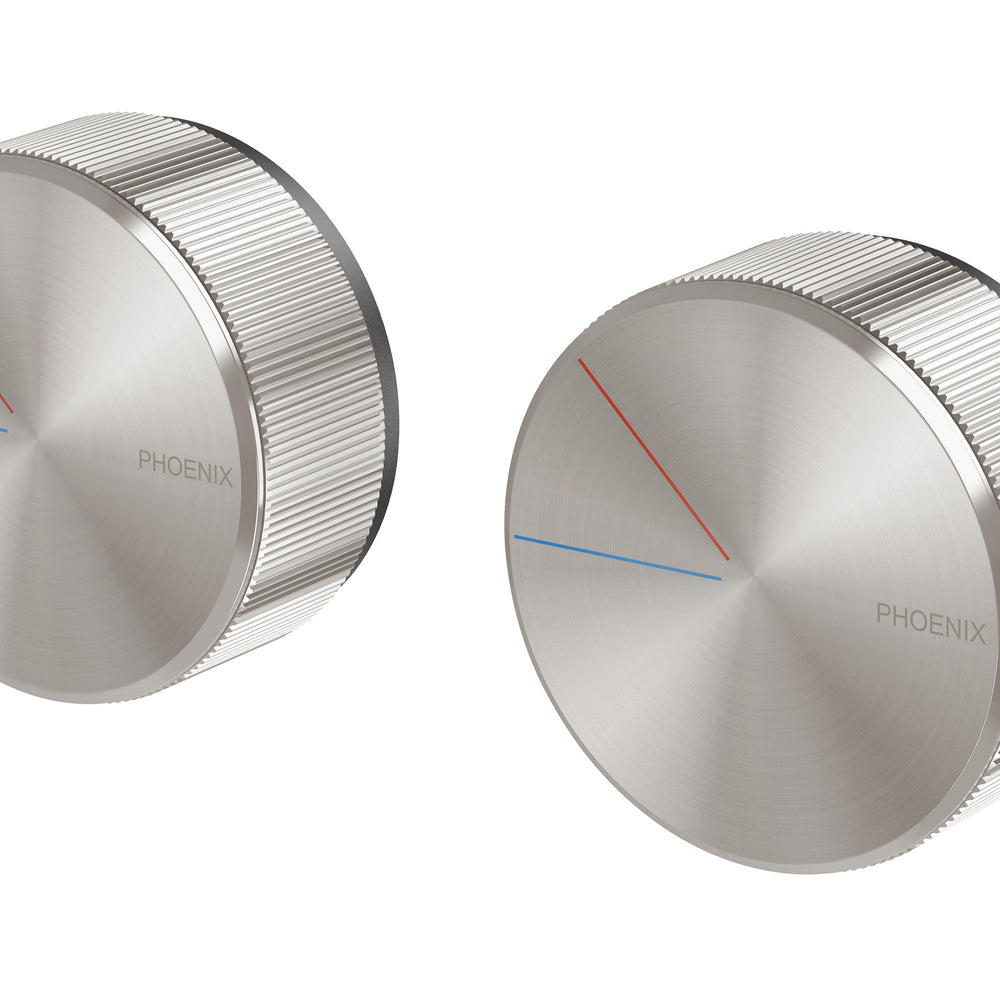 PHOENIX AXIA TWIN SHOWER WALL MIXER BRUSHED NICKEL