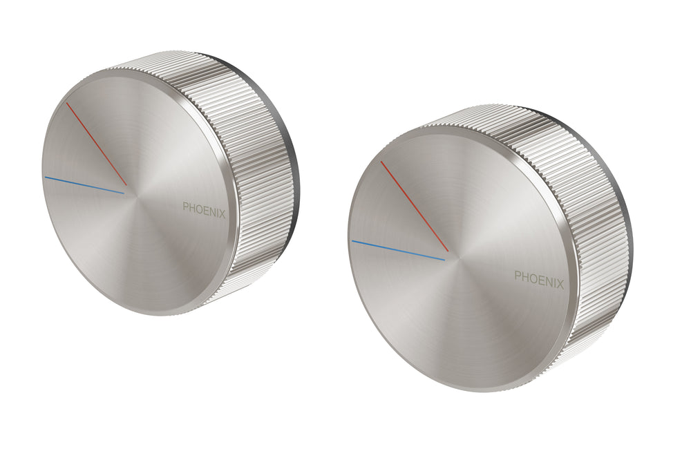 PHOENIX AXIA TWIN SHOWER WALL MIXER BRUSHED NICKEL