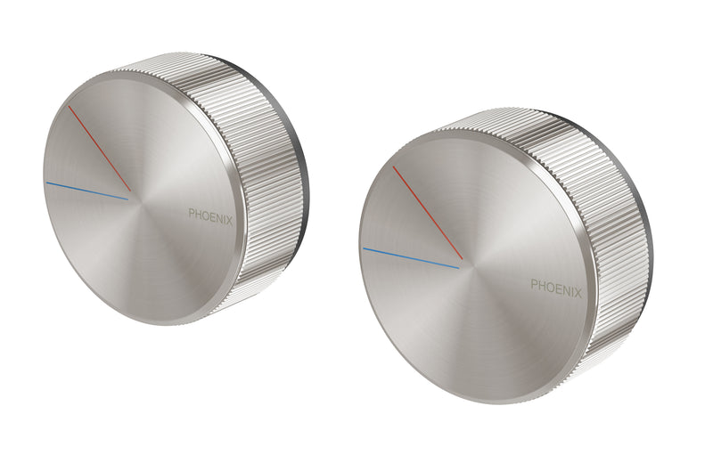 PHOENIX AXIA TWIN SHOWER WALL MIXER BRUSHED NICKEL