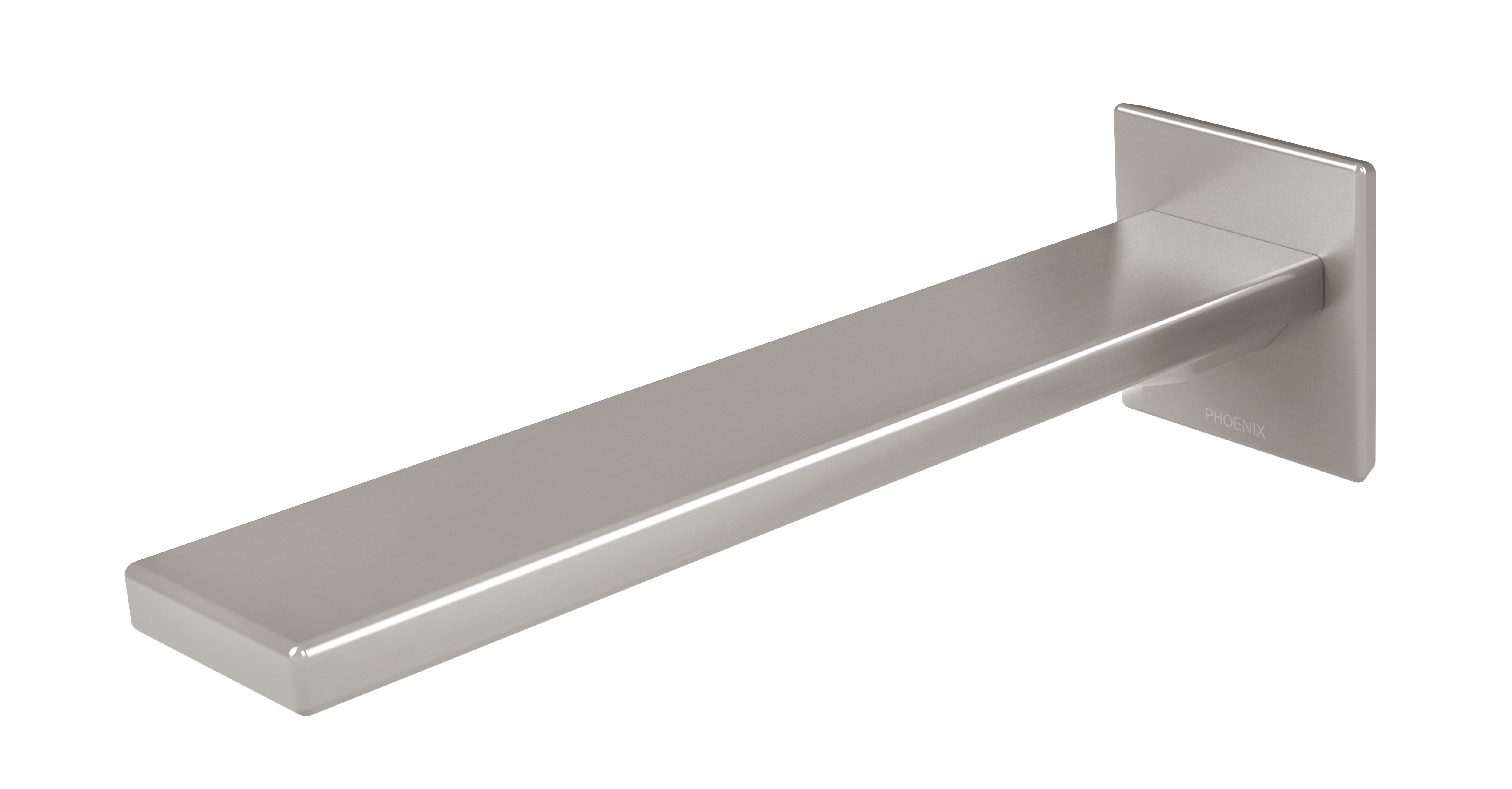 PHOENIX ZIMI WALL BATH OUTLET 200MM BRUSHED NICKEL
