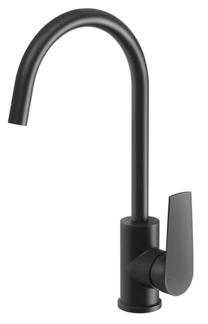 PHOENIX ARLO GOOSENECK SINK MIXER 374MM MATTE BLACK