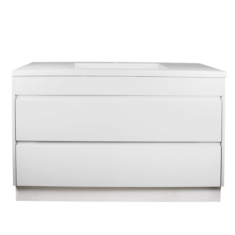POSEIDON QUBIST MATTE WHITE 1200MM FREE STANDING VANITY
