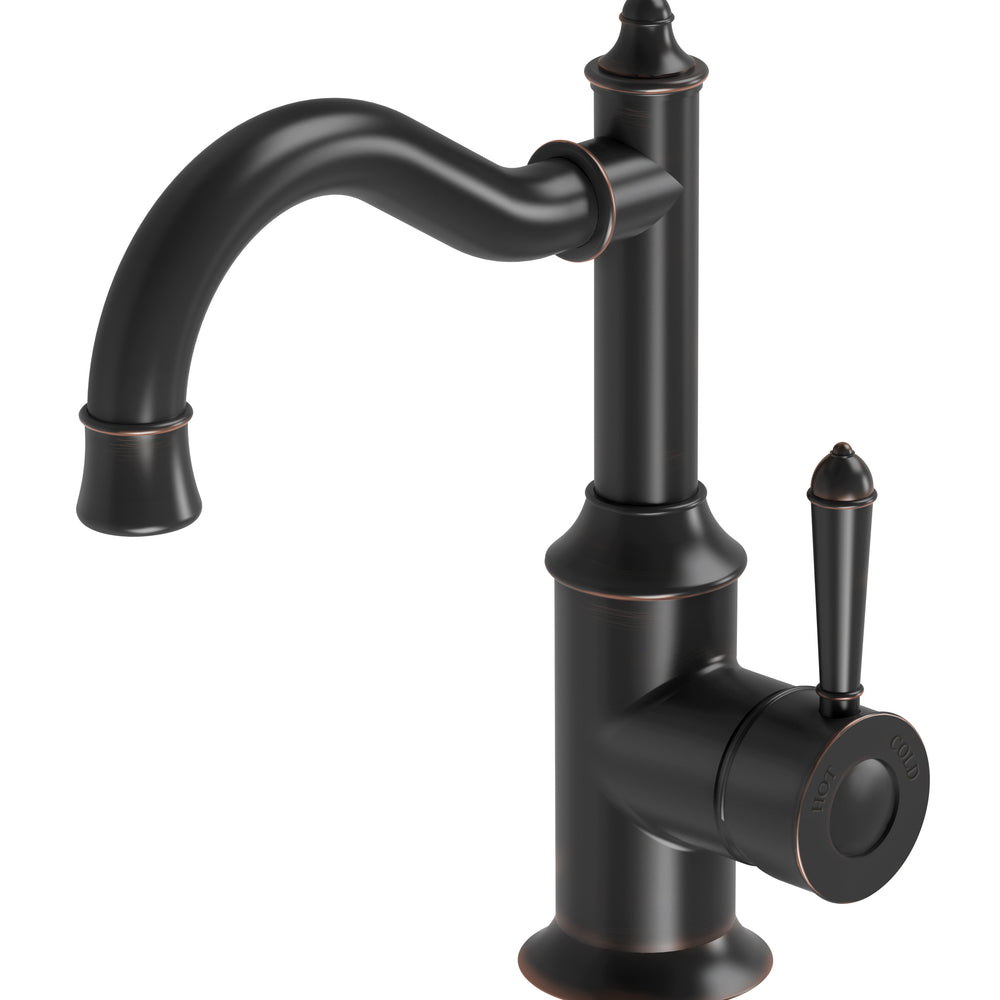 PHOENIX NOSTALGIA BASIN MIXER 160MM SHEPHERDS CROOK ANTIQUE BLACK