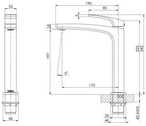 PHOENIX RUSH SINK MIXER 243MM BRUSHED NICKEL