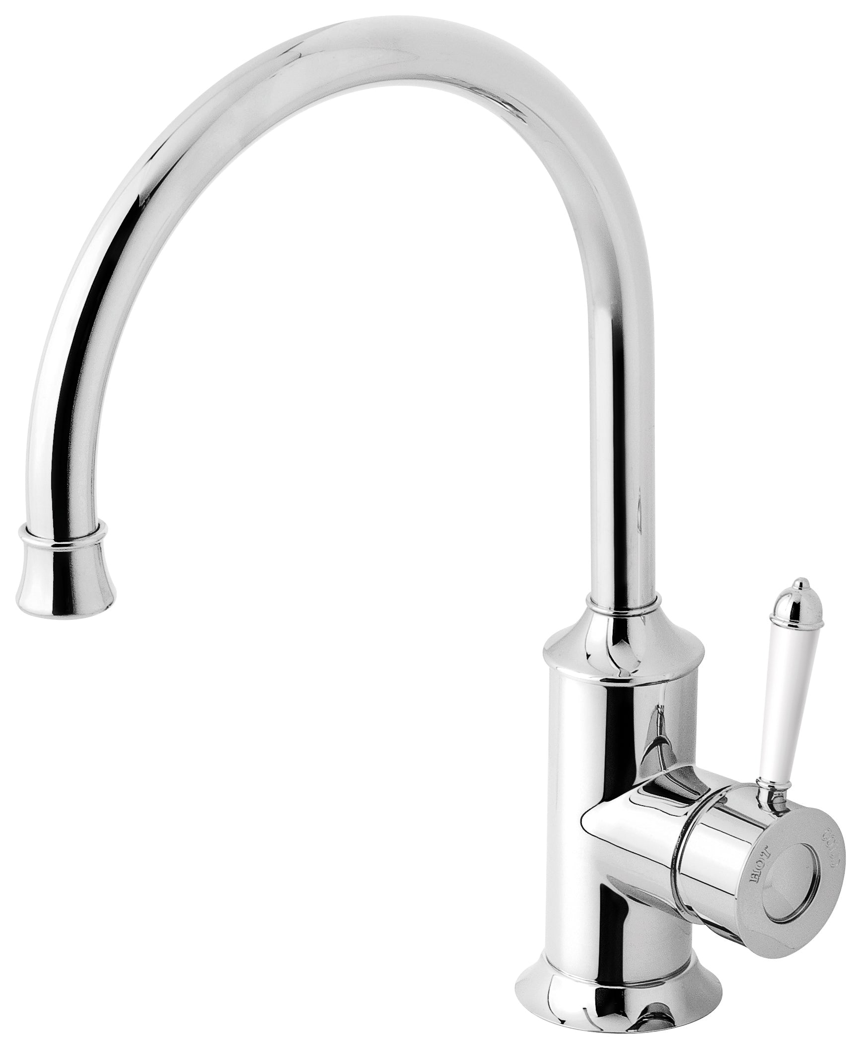 PHOENIX NOSTALGIA SINK MIXER 220MM GOOSENECK CHROME AND WHITE