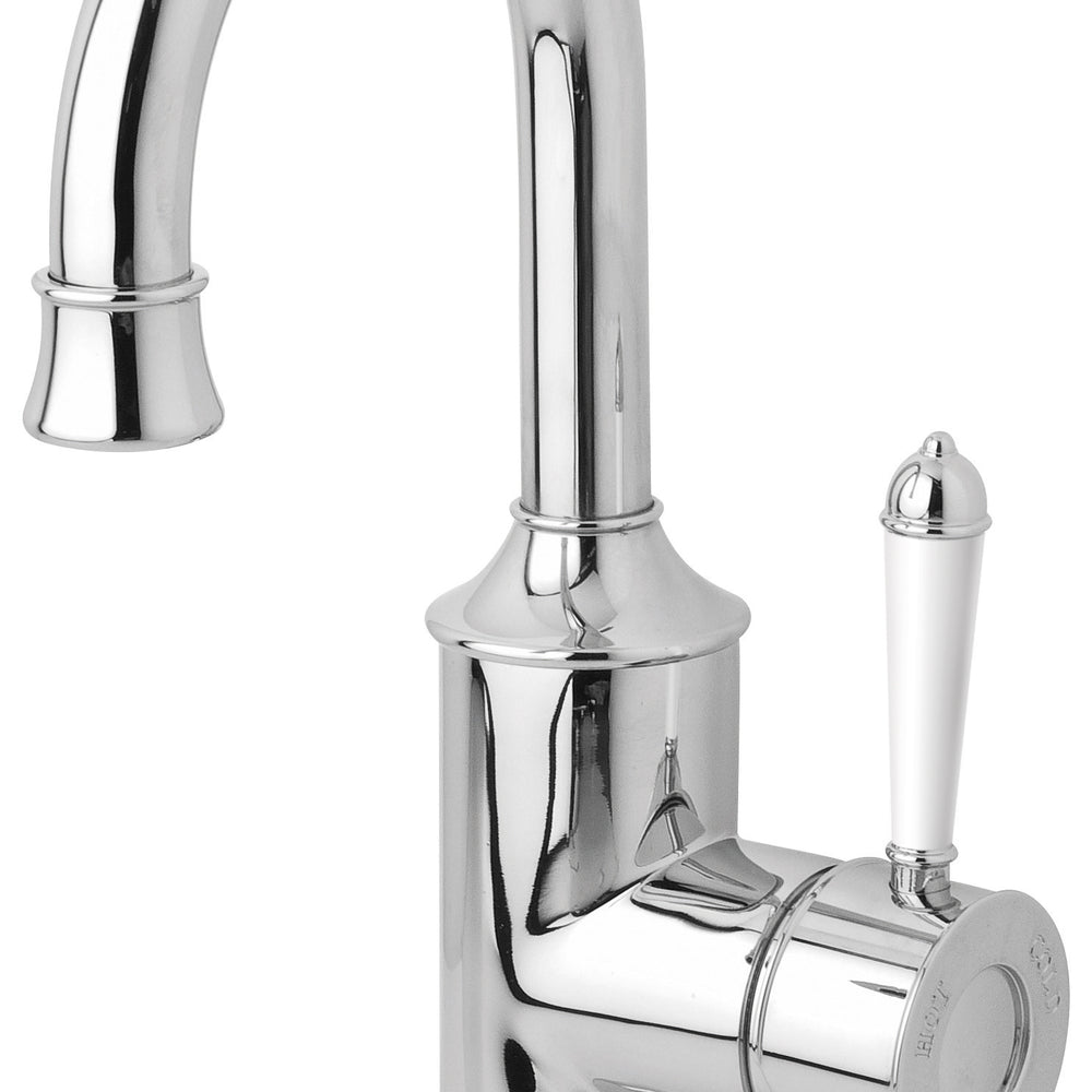PHOENIX NOSTALGIA BASIN MIXER 120MM GOOSENECK CHROME AND WHITE