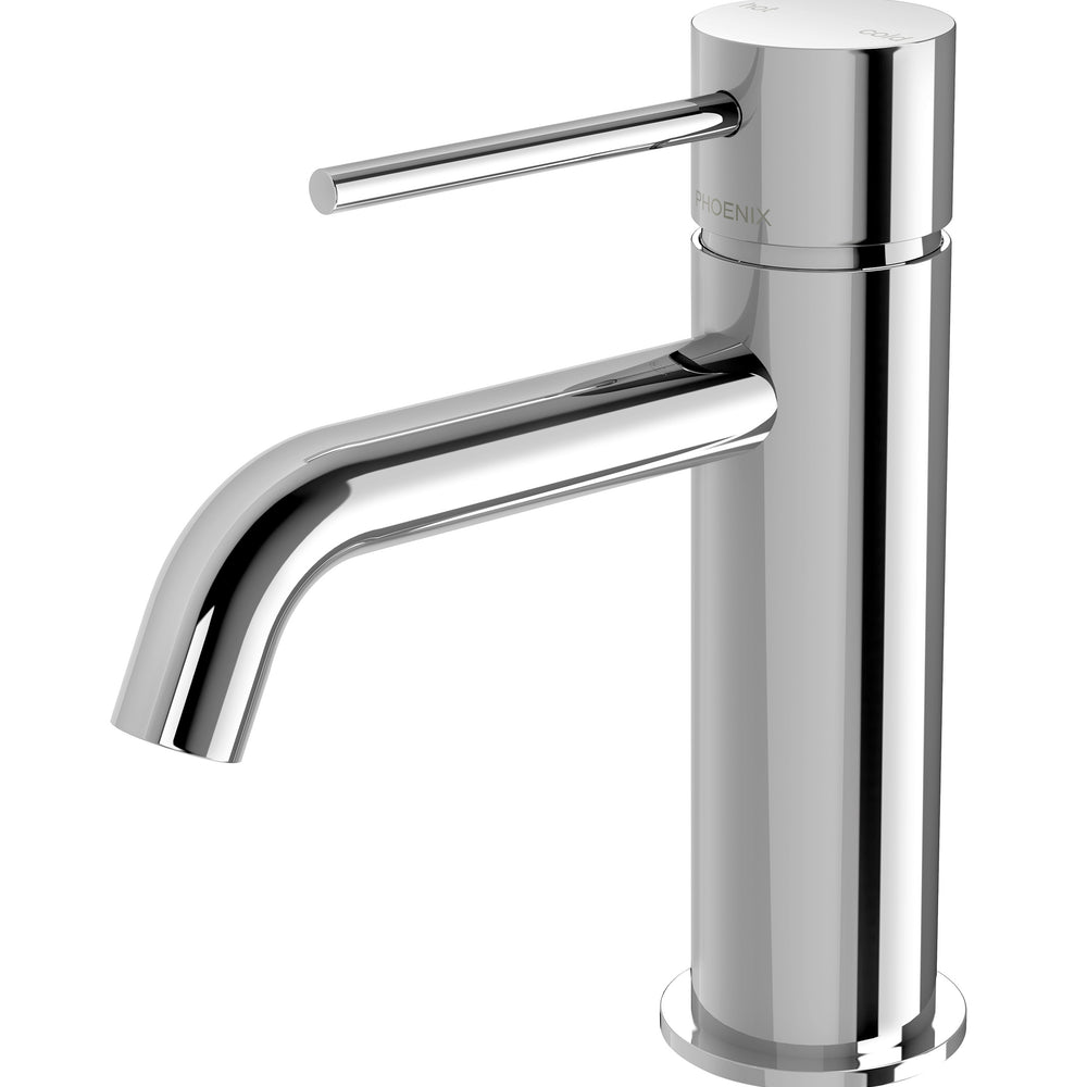 PHOENIX VIVID SLIMLINE LEAD FREE BASIN MIXER CURVED OUTLET 166MM CHROME