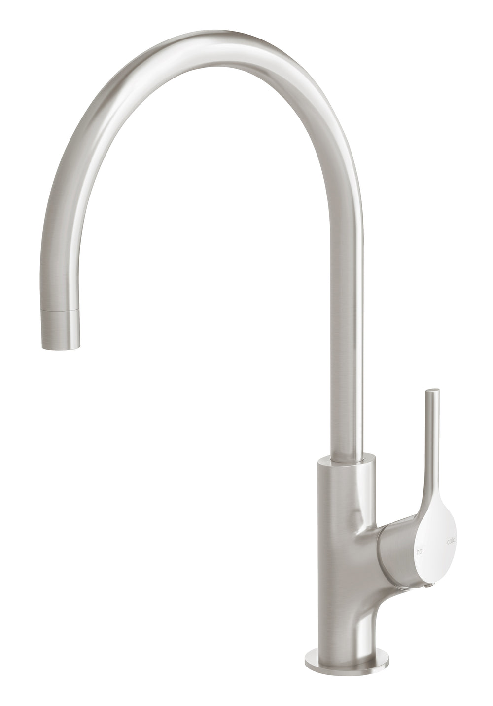 PHOENIX VIVID SLIMLINE GOOSENECK SINK MIXER 220MM BRUSHED NICKEL