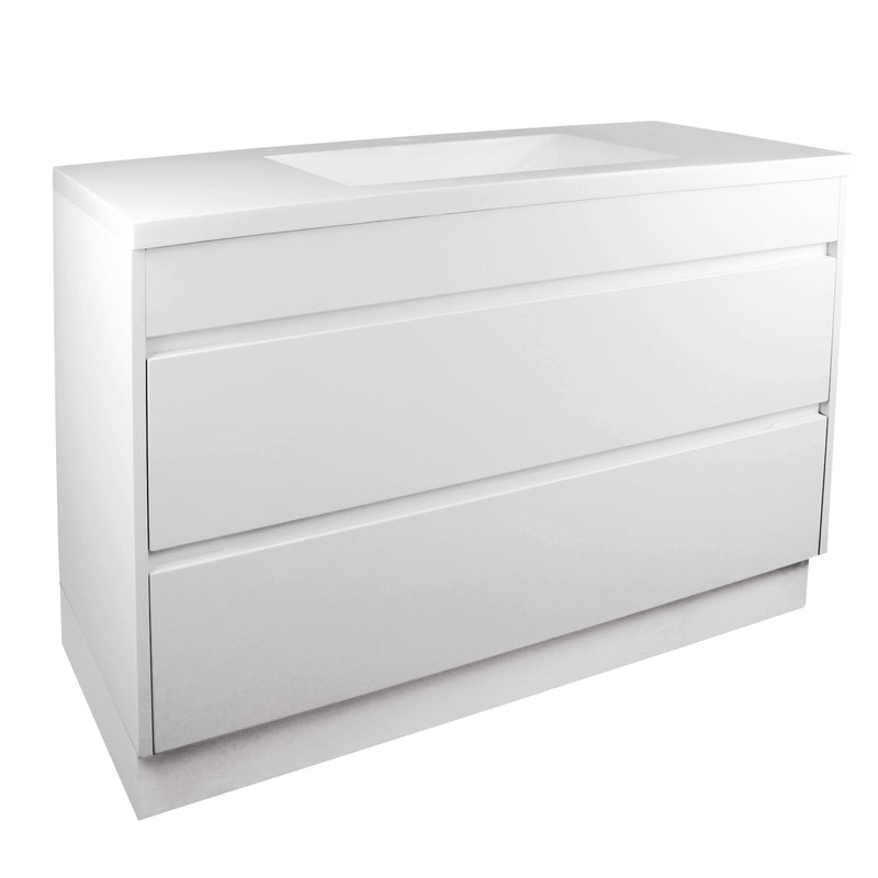 POSEIDON QUBIST MATTE WHITE 1200MM FREE STANDING VANITY
