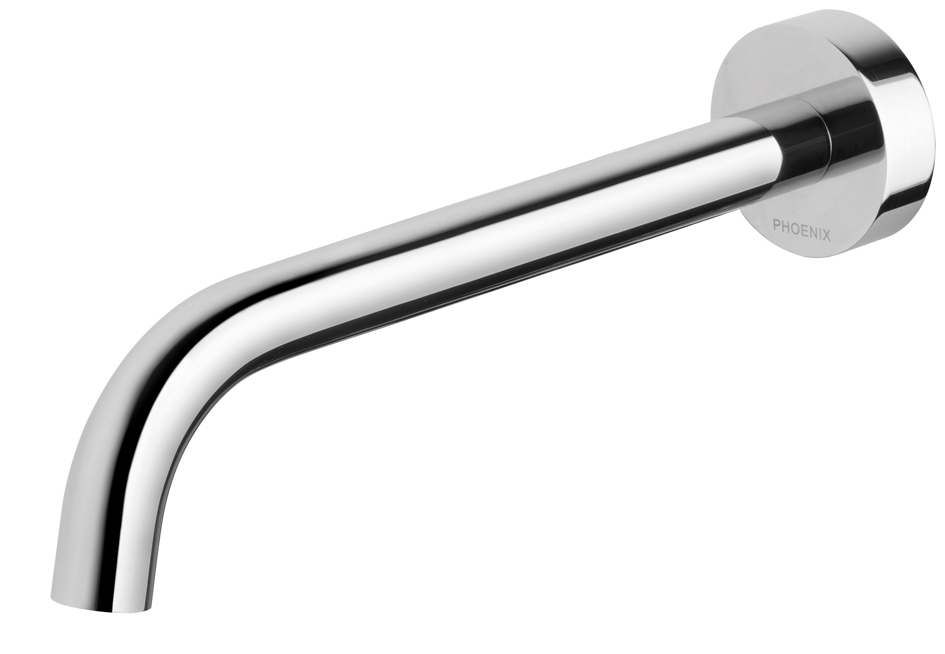 PHOENIX VIVID SLIMLINE WALL BATH OUTLET 230MM CURVED CHROME