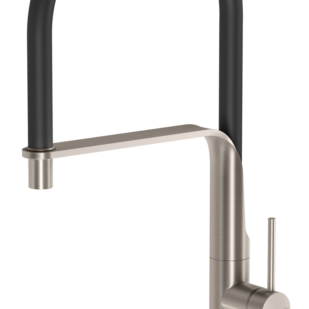 PHOENIX VIDO LEAD FREE FLEXIBLE HOSE SINK MIXER 450MM BRUSHED NICKEL