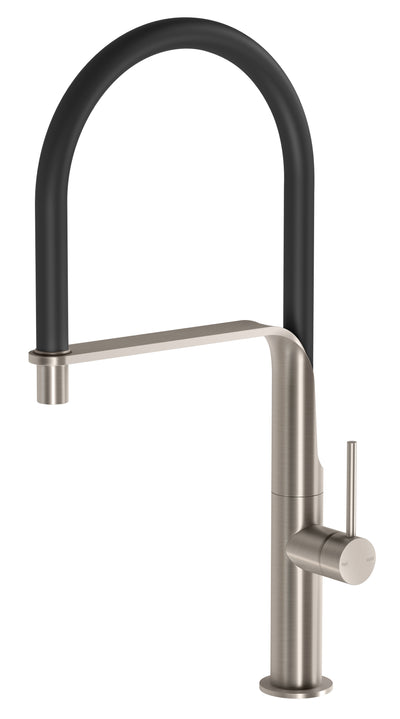 PHOENIX VIDO LEAD FREE FLEXIBLE HOSE SINK MIXER 450MM BRUSHED NICKEL