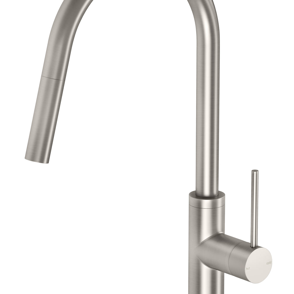 PHOENIX VIVID SLIMLINE LEAD FREE PULL OUT SINK MIXER 397MM BRUSHED NICKEL