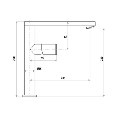 LINKWARE GABE SINK MIXER 250MM BRUSHED NICKEL