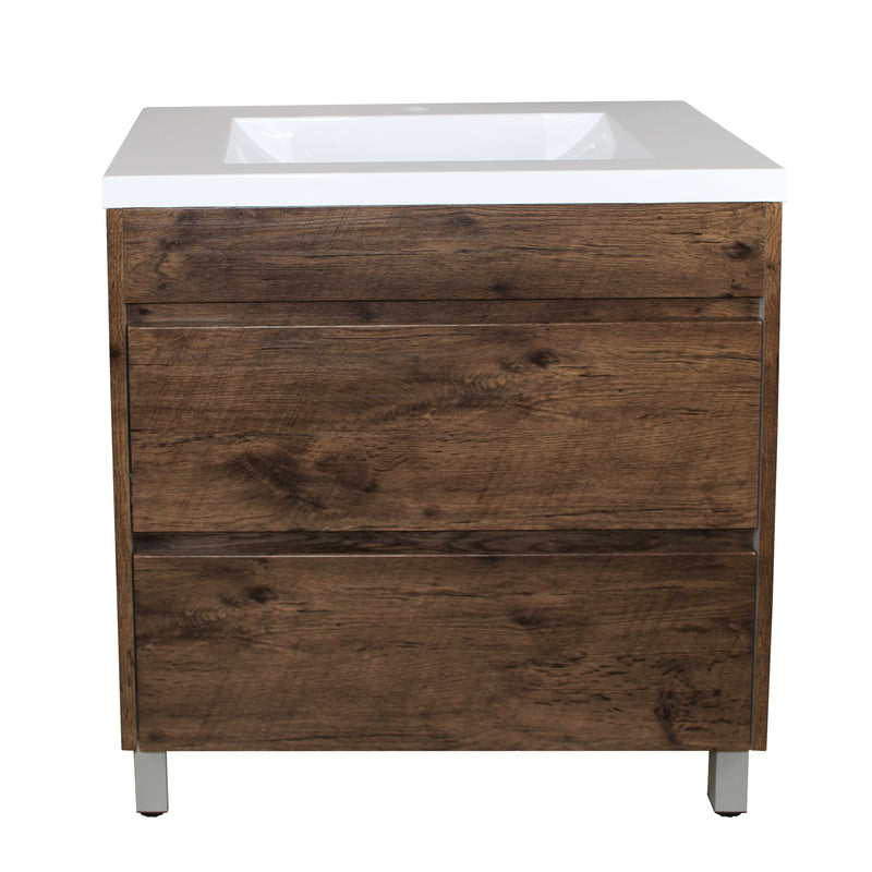 POSEIDON QUBIST DARK OAK 750MM FLOOR STANDING VANITY