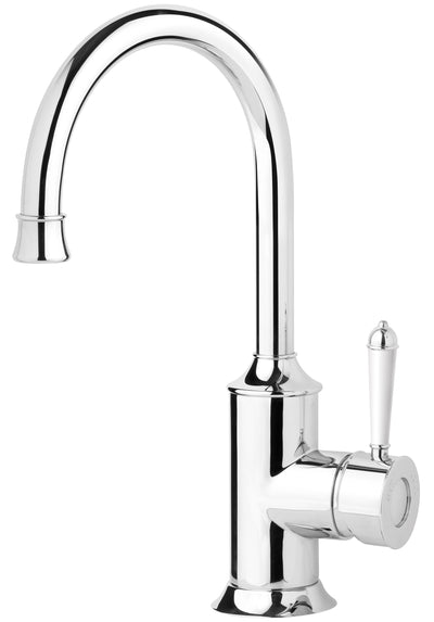 PHOENIX NOSTALGIA GOOSENECK SINK MIXER 160MM CHROME AND WHITE