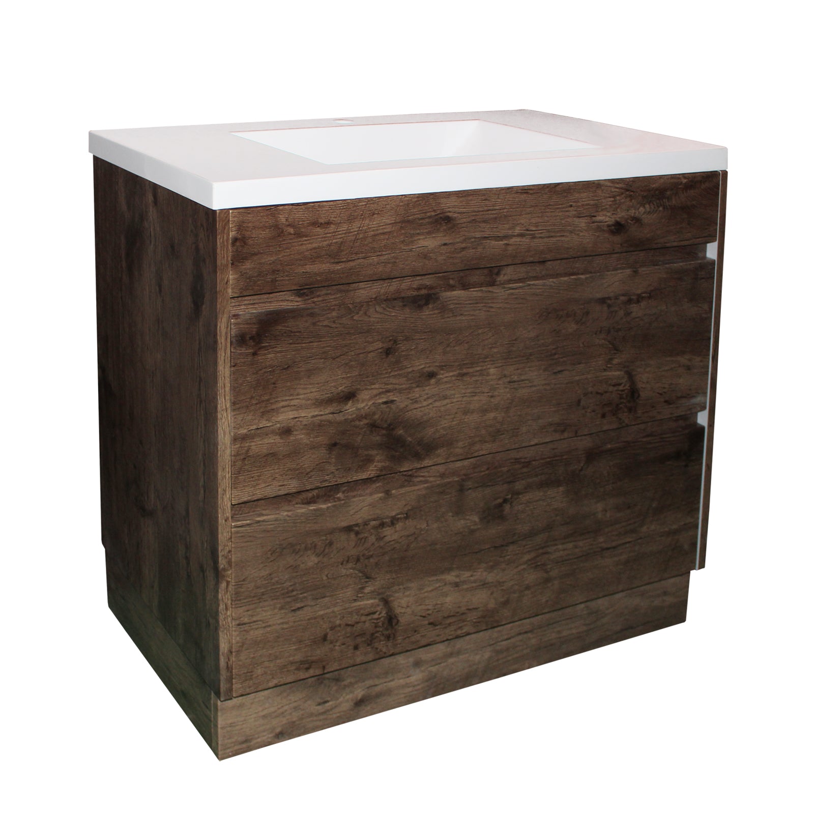 POSEIDON QUBIST DARK OAK 900MM FREE STANDING VANITY