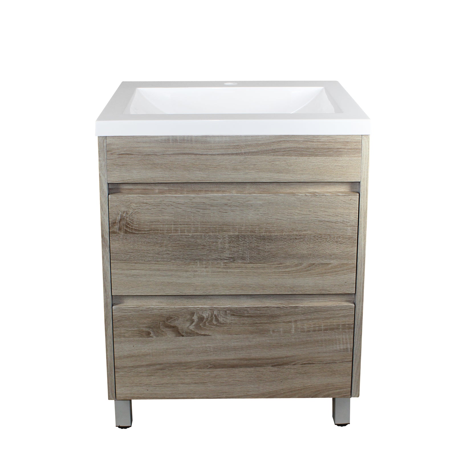 POSEIDON QUBIST WHITE OAK 600MM FLOOR STANDING VANITY