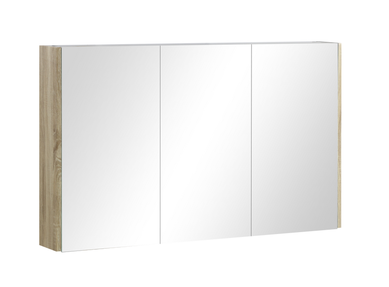 POSEIDON WHITE OAK QSVWO QUBIST MIRROR SHAVING CABINET 1200MM
