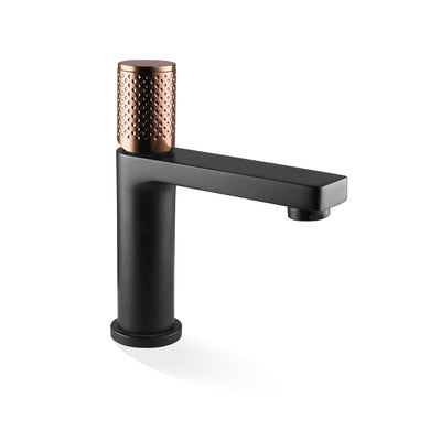 LINKWARE GABE BASIN MIXER MATTE BLACK AND ROSE GOLD