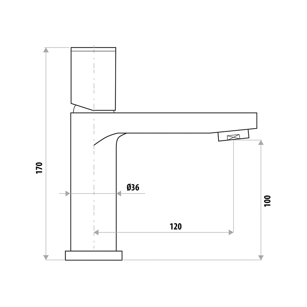 LINKWARE GABE BASIN MIXER MATTE BLACK AND CHROME