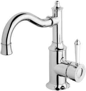 PHOENIX NOSTALGIA SHEPHERDS CROOK BASIN MIXER 252MM CHROME AND WHITE