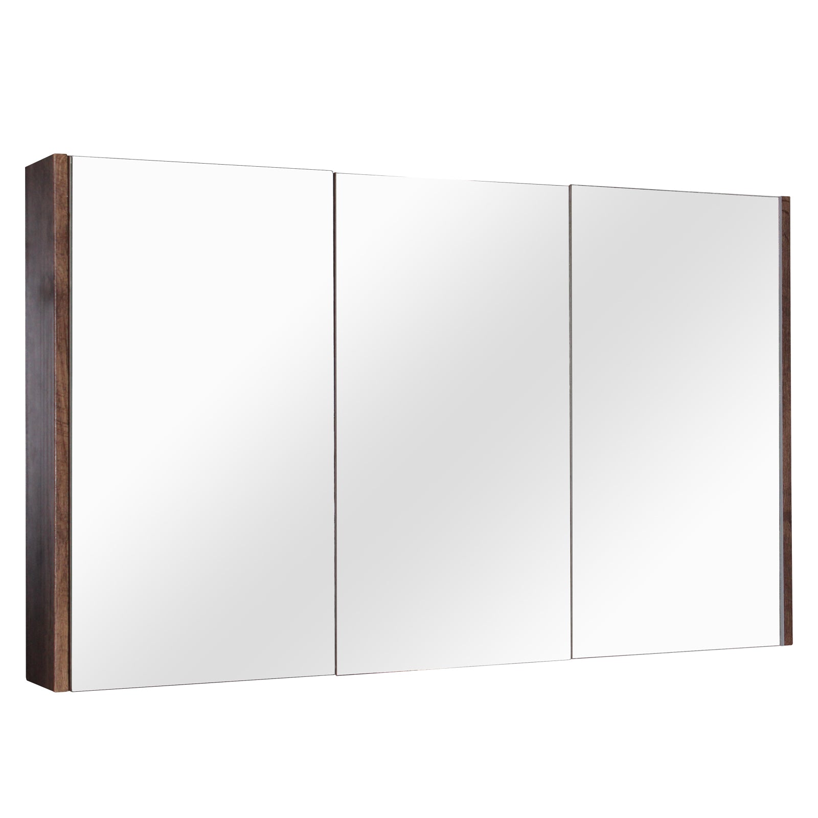 POSEIDON QUBIST DARK OAK MIRROR SHAVING CABINET 1200X720MM