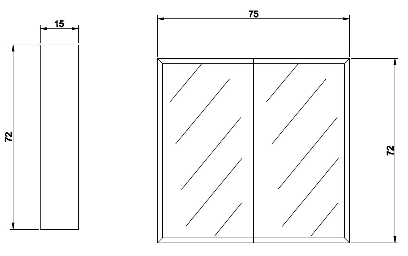 POSEIDON MBSV MIRROR CABINET (AVAILABLE IN 600MM, 750MM AND 900MM)
