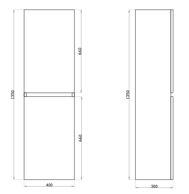 POSEIDON DARK OAK TALL BOY 400MM X 1350MM