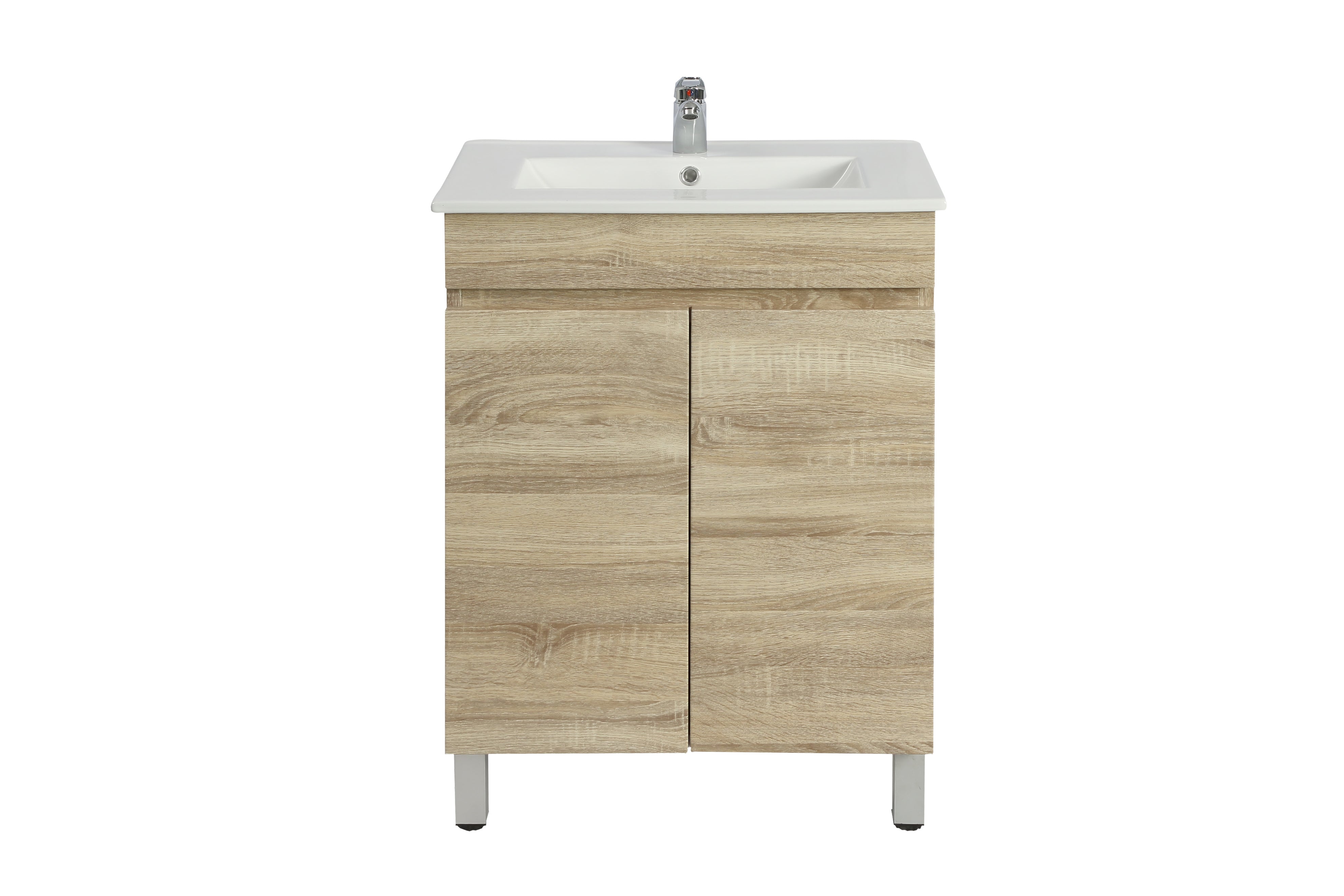 POSEIDON BERGE WHITE OAK 600MM FLOOR STANDING VANITY