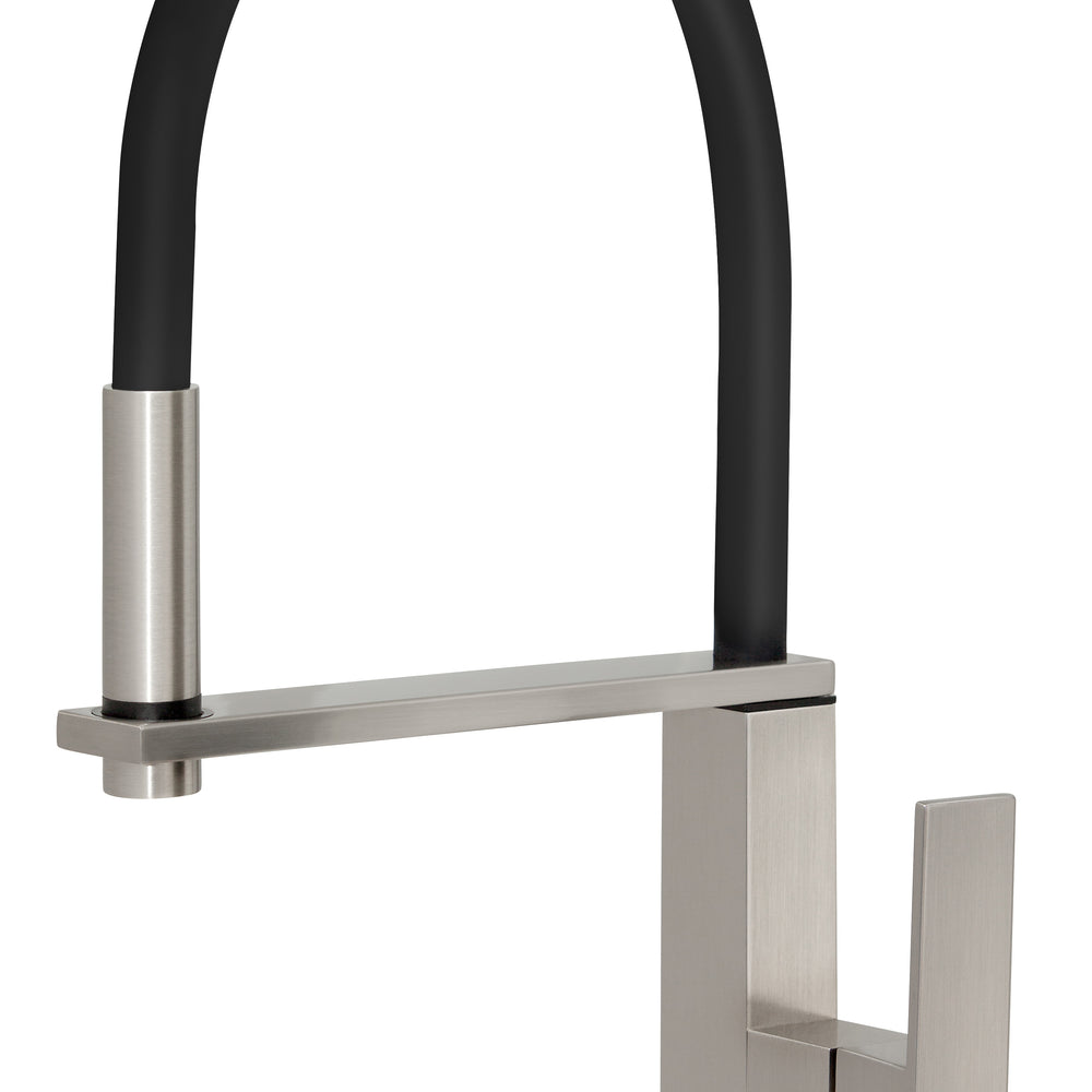 PHOENIX VEZZ LEAD FREE FLEXIBLE HOSE SINK MIXER 421MM BRUSHED NICKEL