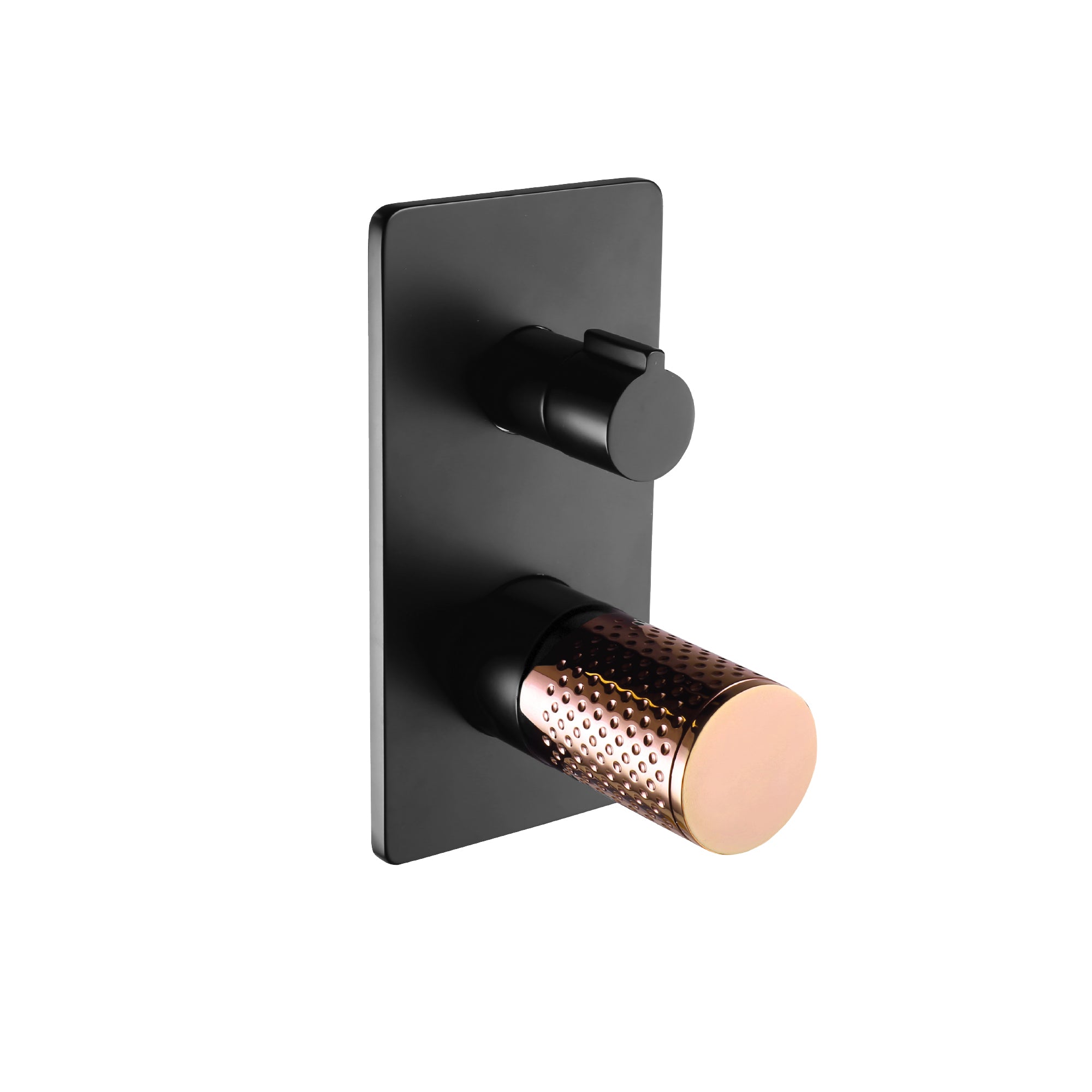 LINKWARE GABE DIVERTER MIXER MATTE BLACK AND ROSE GOLD