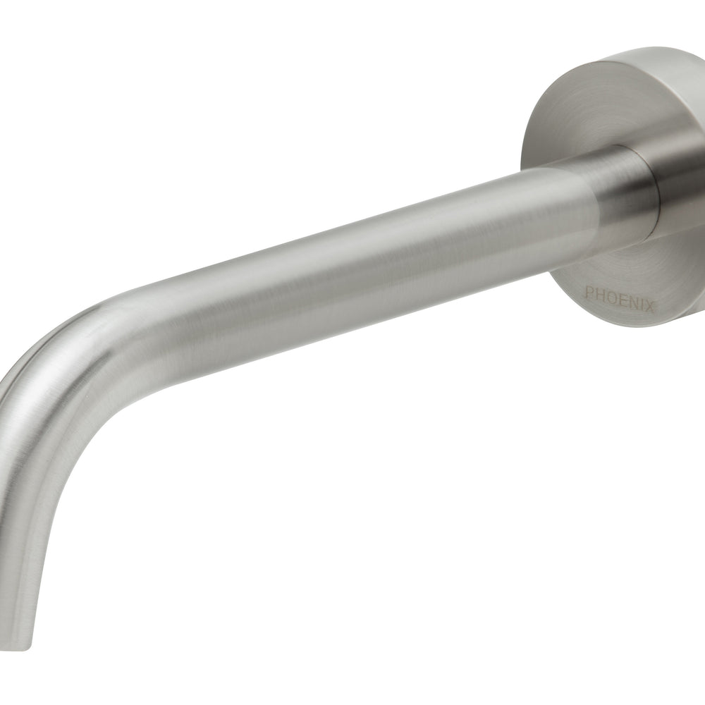 PHOENIX VIVID SLIMLINE LEAD FREE WALL BATH OUTLET 180MM BRUSHED NICKEL
