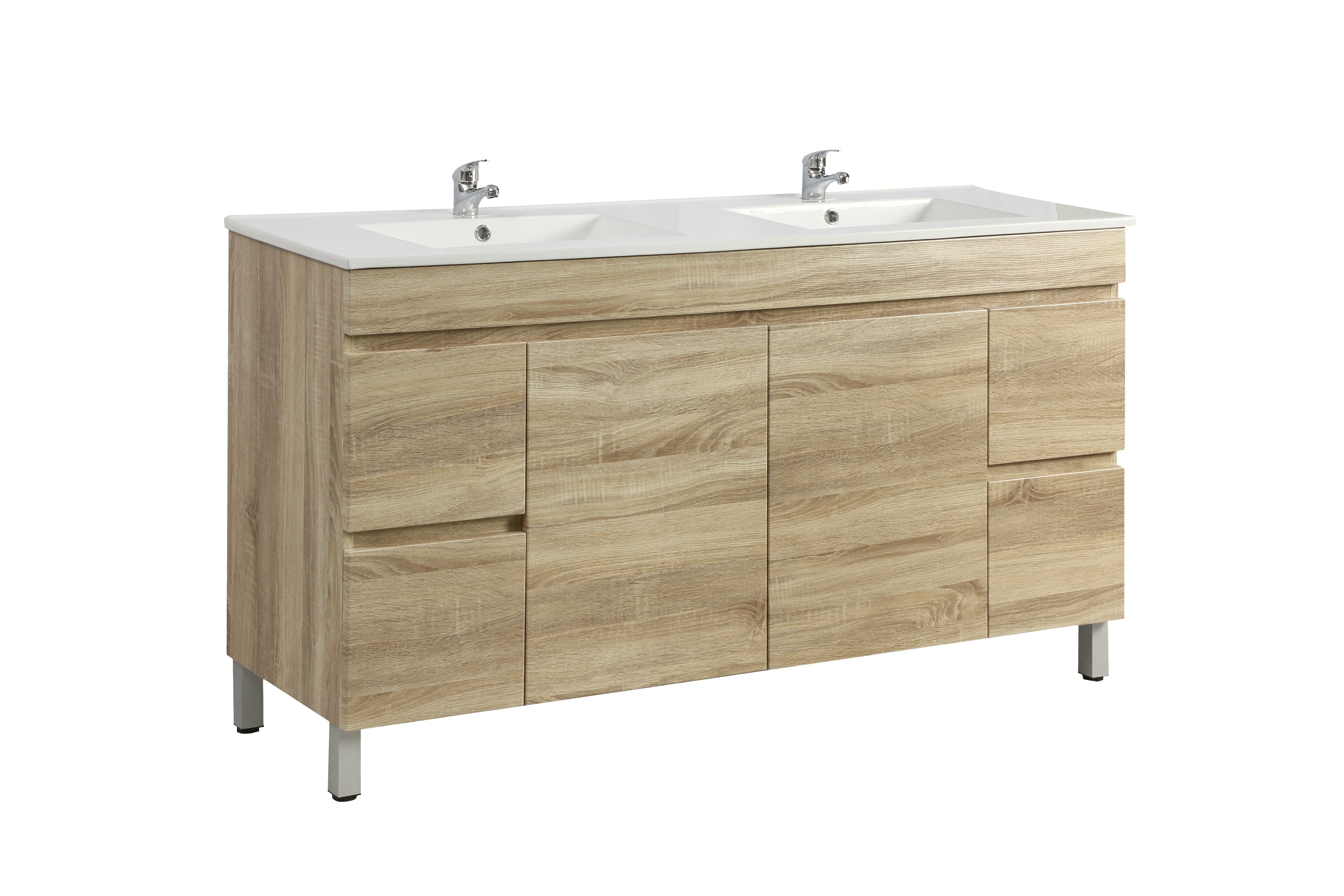 POSEIDON BERGE WHITE OAK FLOOR STANDING VANITY 1500MM