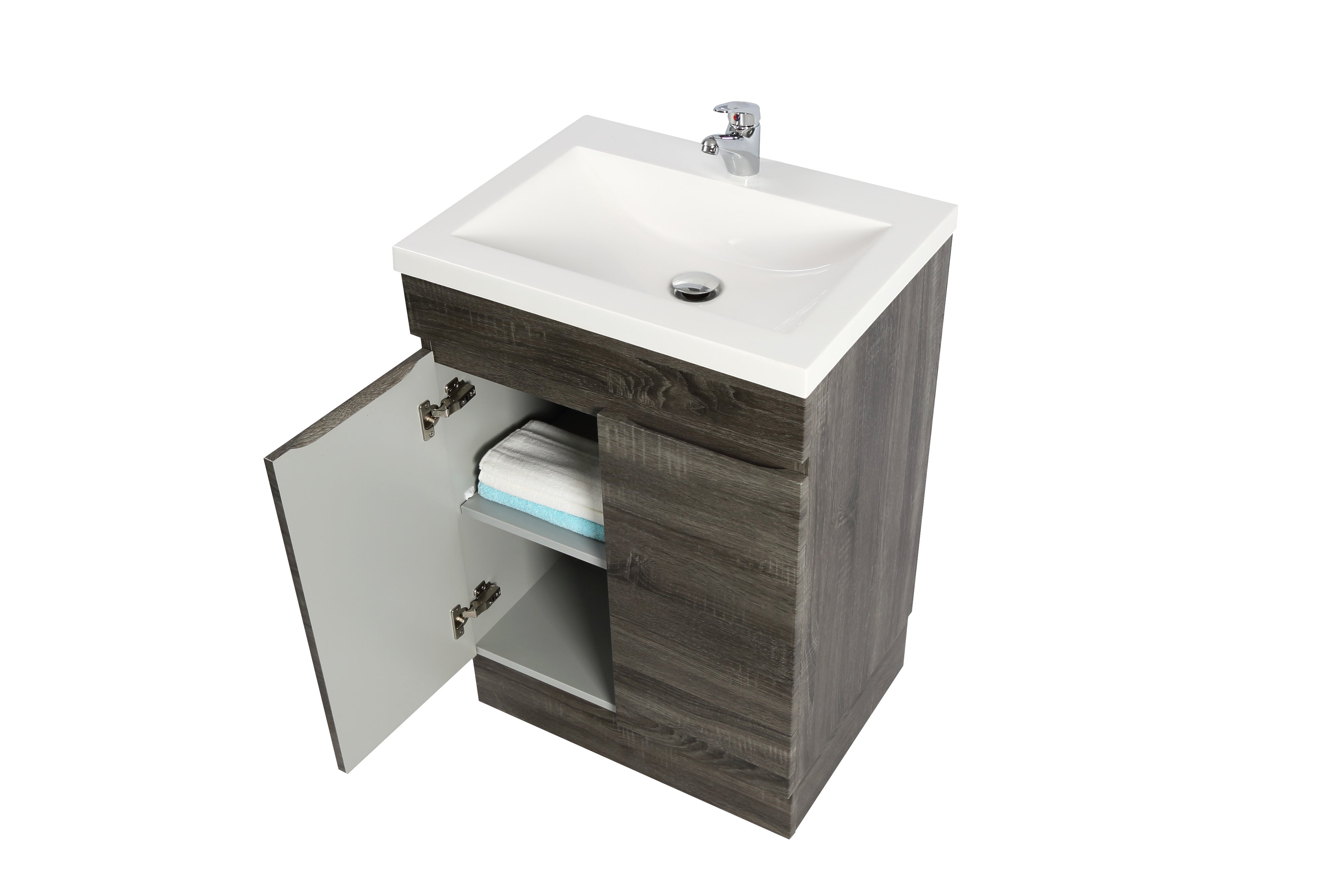 POSEIDON BERGE DARK GREY 600MM FLOOR STANDING VANITY