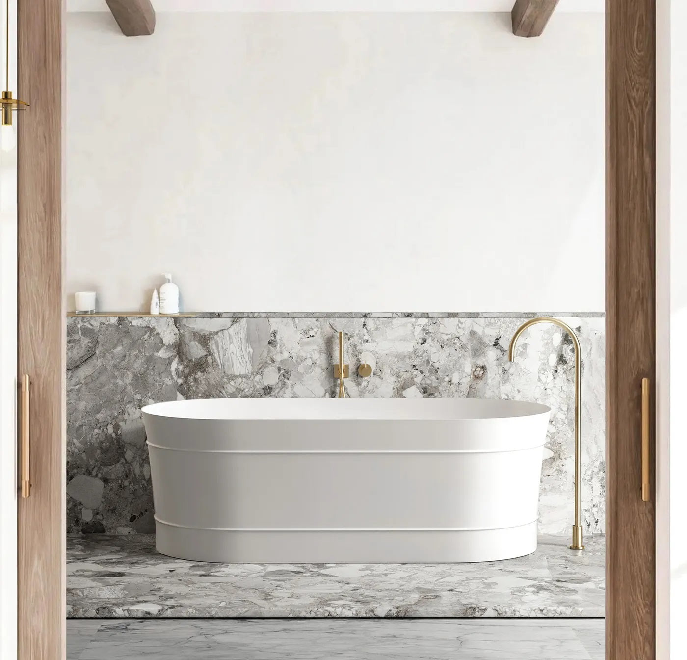 ATTICA BONDI FREE STANDING BATHTUB MATTE WHITE (AVAILABLE IN 1500MM AND 1700MM)