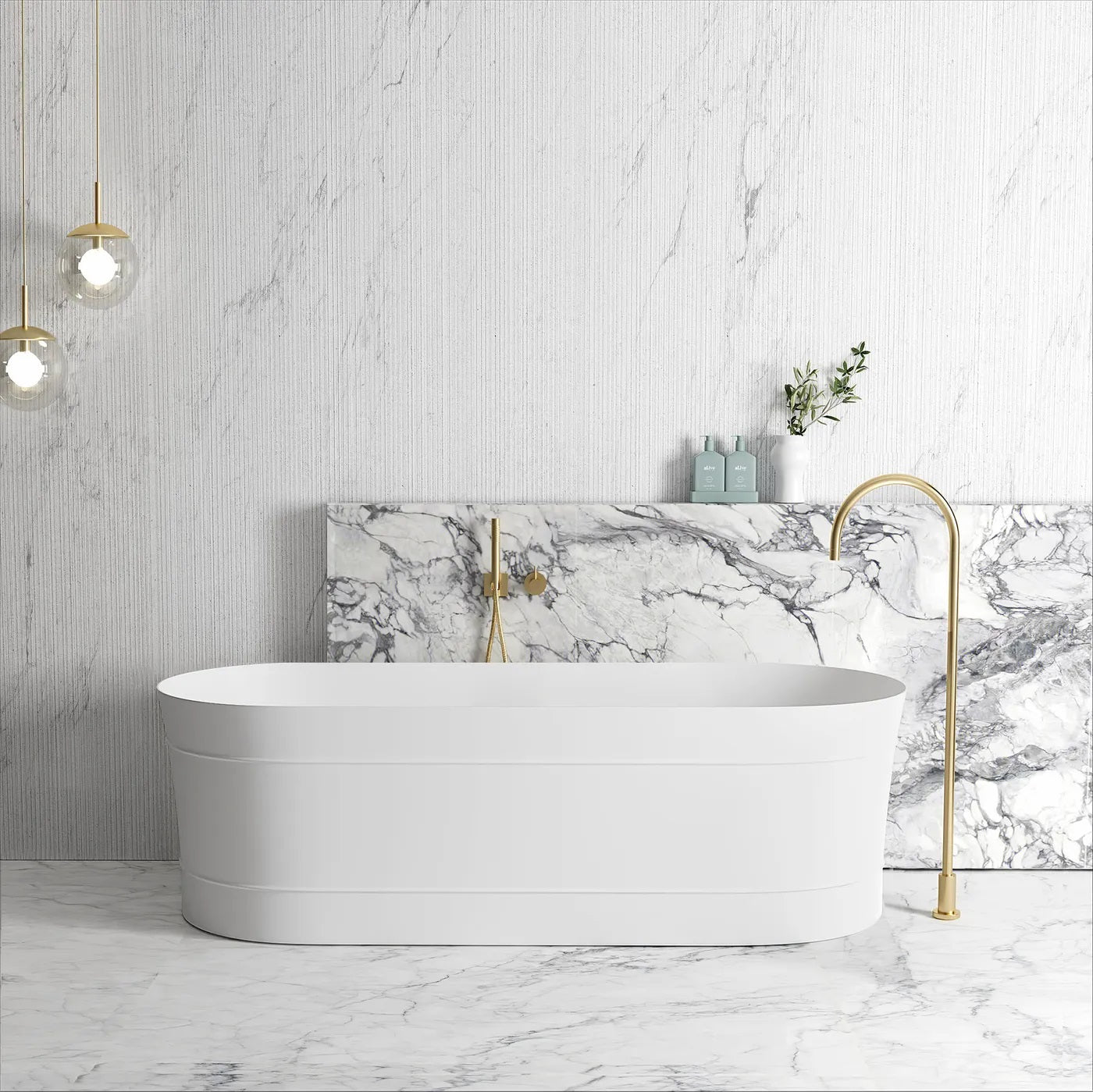 ATTICA BONDI FREE STANDING BATHTUB MATTE WHITE (AVAILABLE IN 1500MM AND 1700MM)